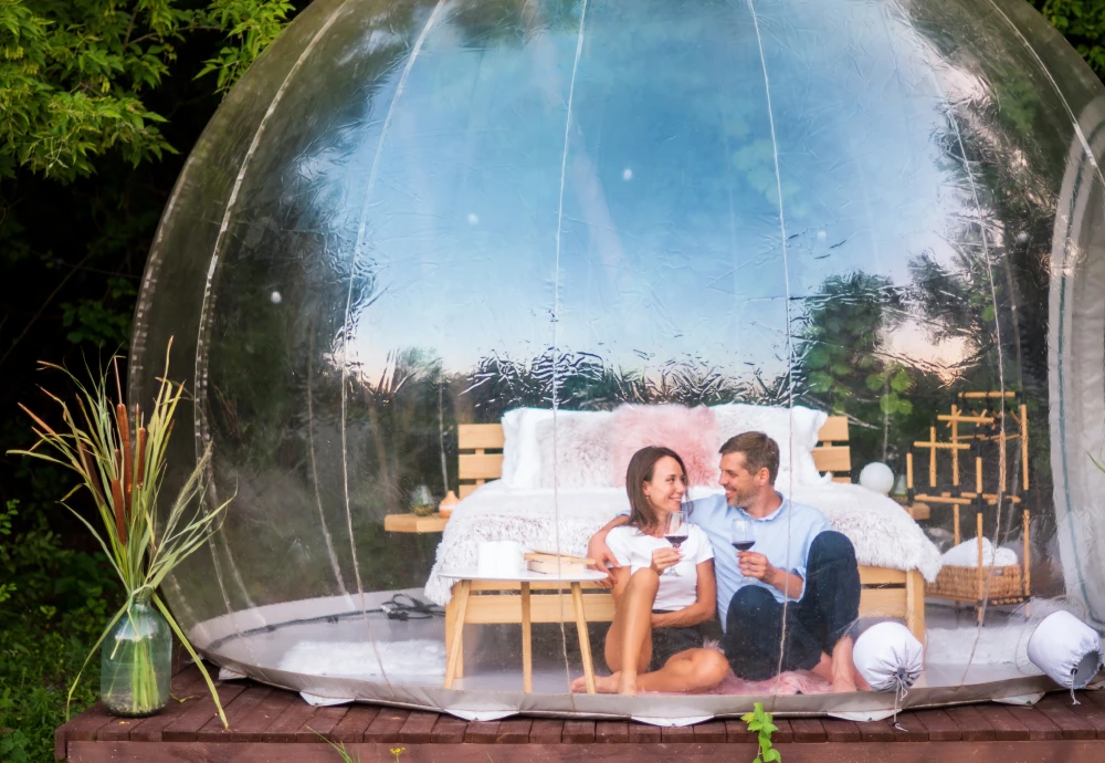 outdoor single tunnel inflatable bubble tent camping